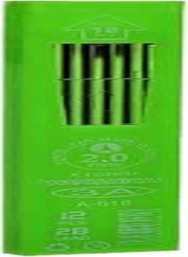 3A A-618 Mechanical Pencil Leads 2.0 mm Box Of 12 Leads 2B - Green